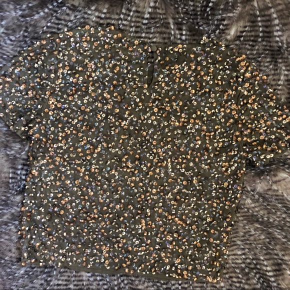 ASOS Cropped Sequin Embellished Top - Picture 7 of 10